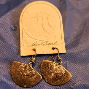 Laurel Burch Gold Heart Earrings
